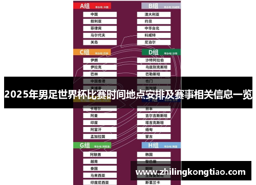 2025年男足世界杯比赛时间地点安排及赛事相关信息一览